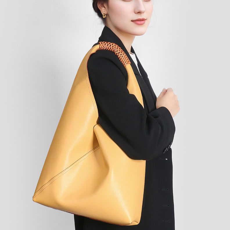 Italian Calf Skin Slouchy Top Handle Hobo Bag - Image 6