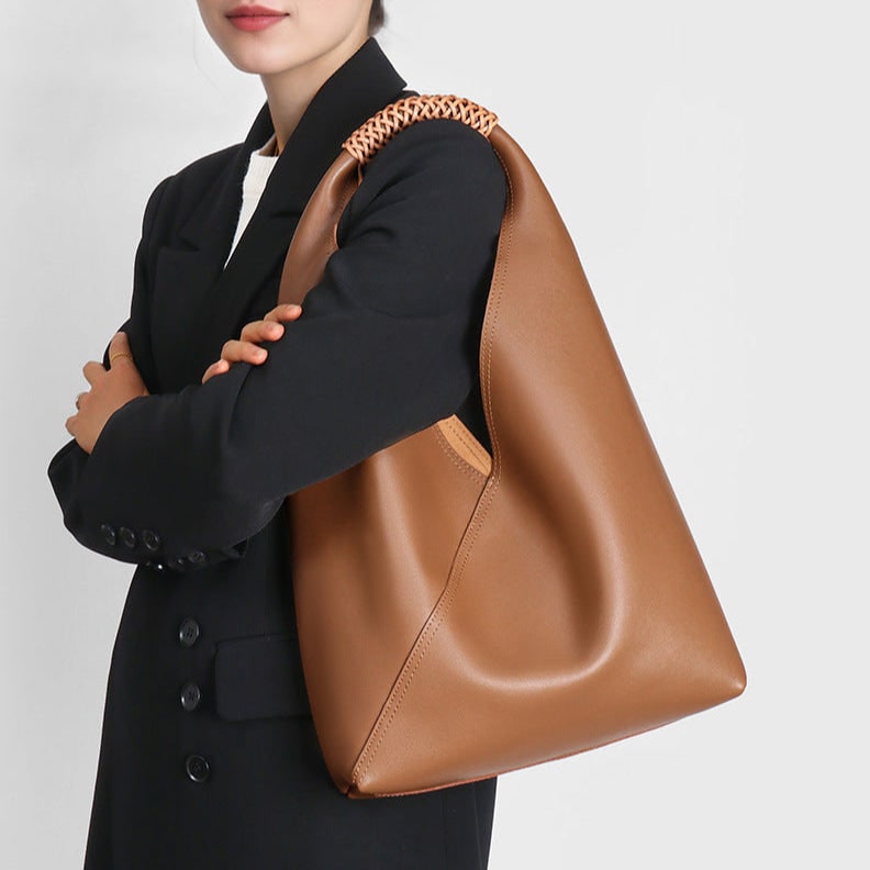 Italian Calf Skin Slouchy Top Handle Hobo Bag - Image 7