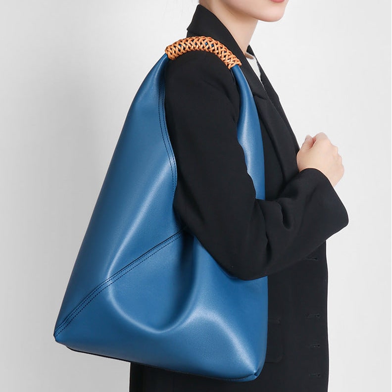Italian Calf Skin Slouchy Top Handle Hobo Bag - Image 8