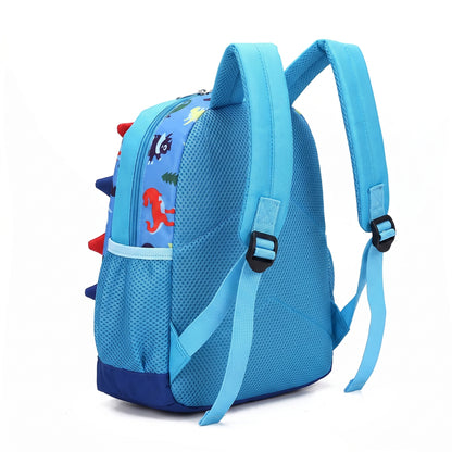 School Bag Kids Backpack Childrens Dinosaur Spikes Pocket - angle