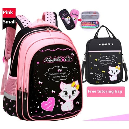 Kids Backpack Black Print Bag Cat Design - Image 14