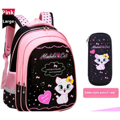 Kids Backpack Black Print Bag Cat Design - Image 15