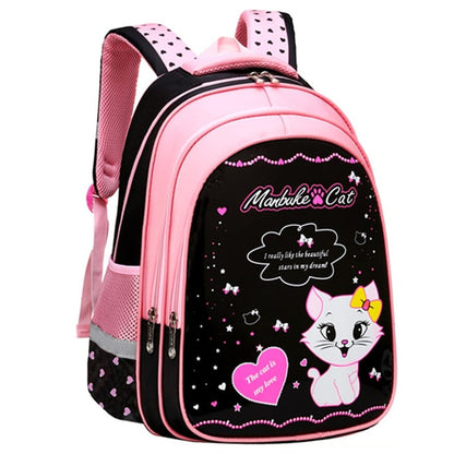 Kids Backpack Black Print Bag Cat Design - Image 4