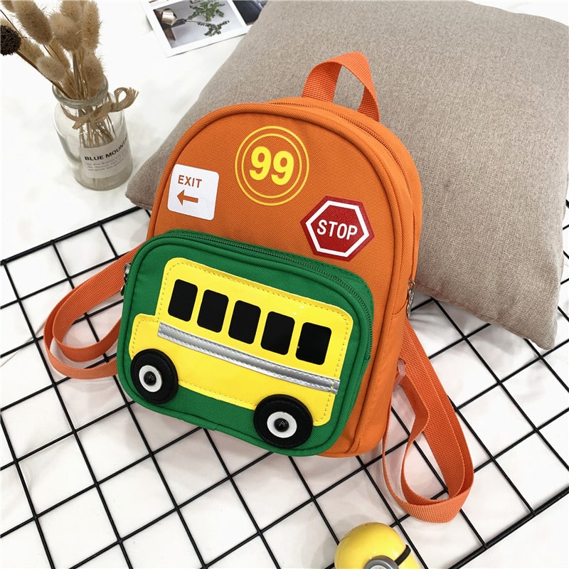 Kids Backpack Mini Toddler Bus Design Preschool - Image 3
