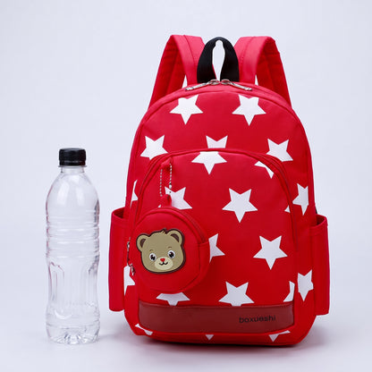 School Bag Kids Backpack Childrens Preschool Star Bear Pouch - scale