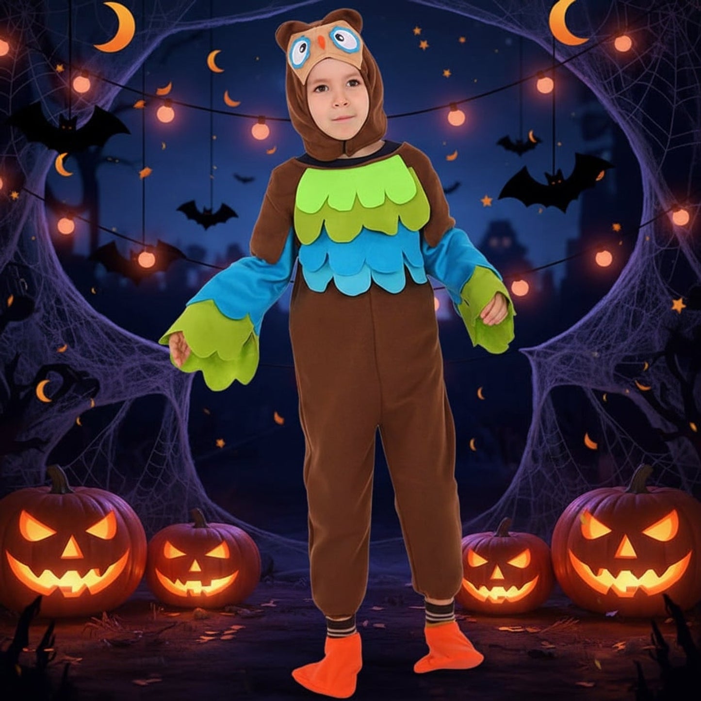 Kids' Halloween Costume Dinosaur Pirate Vampire Animal Plush Fleece Hood Mittens And Shoe Covers - Image 4