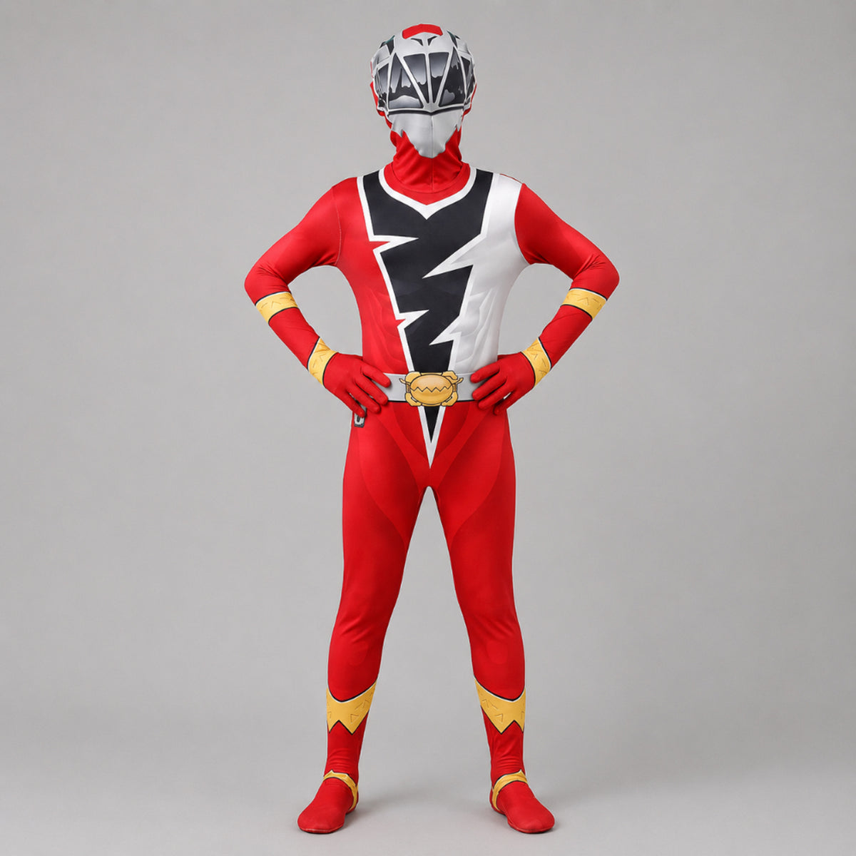 Kids' Halloween Costume Jumpsuit Superhero With Lightning Bolt Chest Panel Full-Body - Image 3
