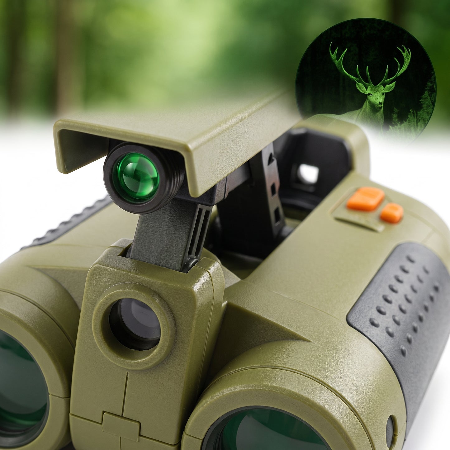 Night Vision Binoculars Childrens Outdoor Toy Compact Green Light - detail