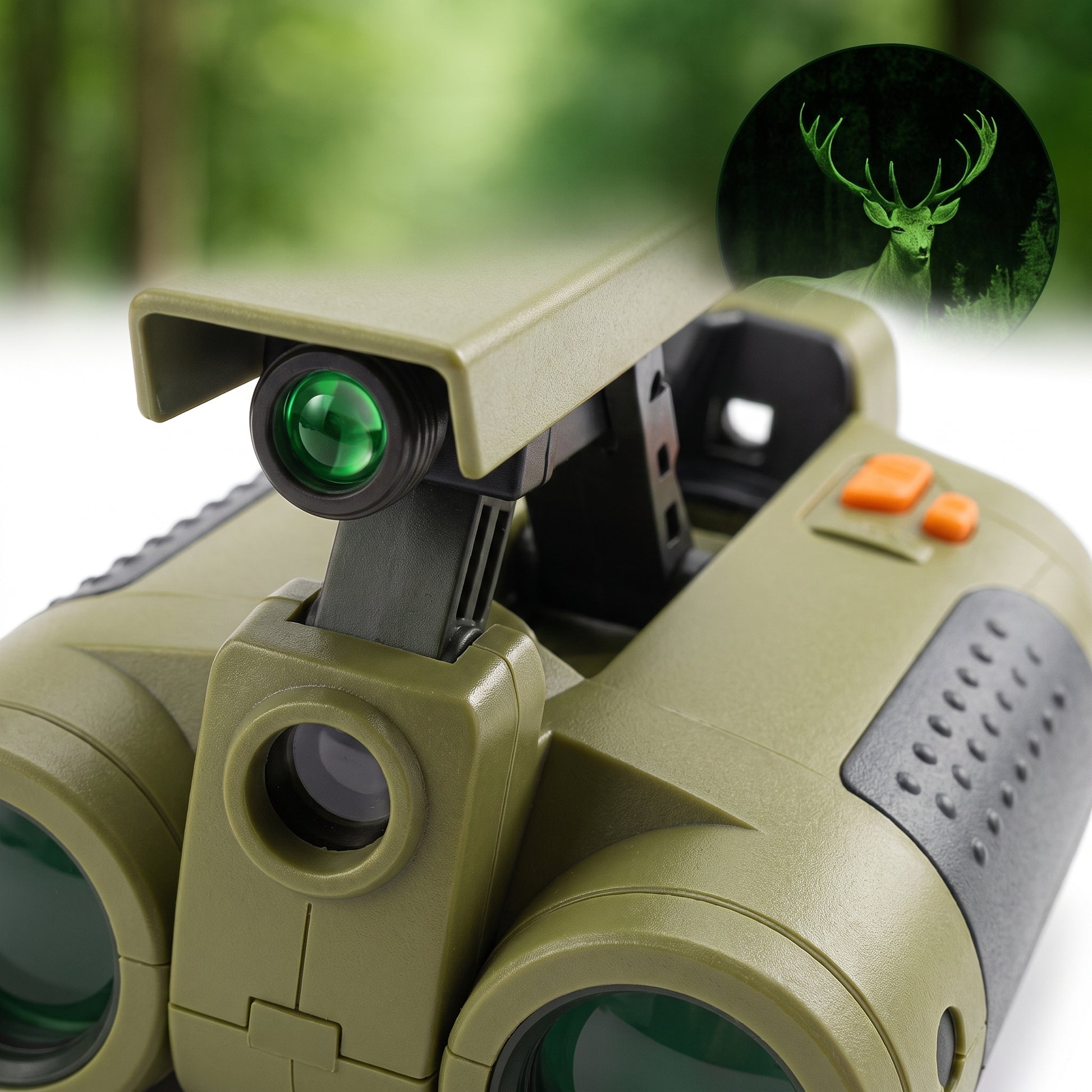 Night Vision Binoculars Childrens Outdoor Toy Compact Green Light - detail