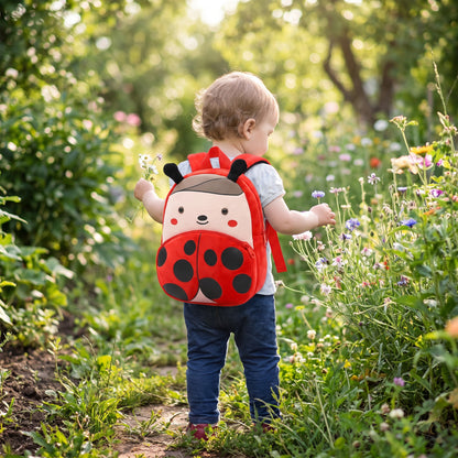 Kids Backpack Cartoon Cute Plush Small Zippered - in-use