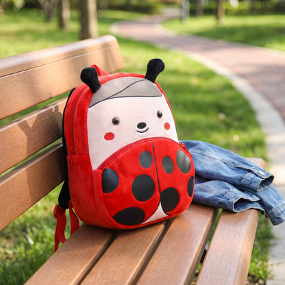 Kids Backpack Cartoon Cute Plush Small Zippered - in-use