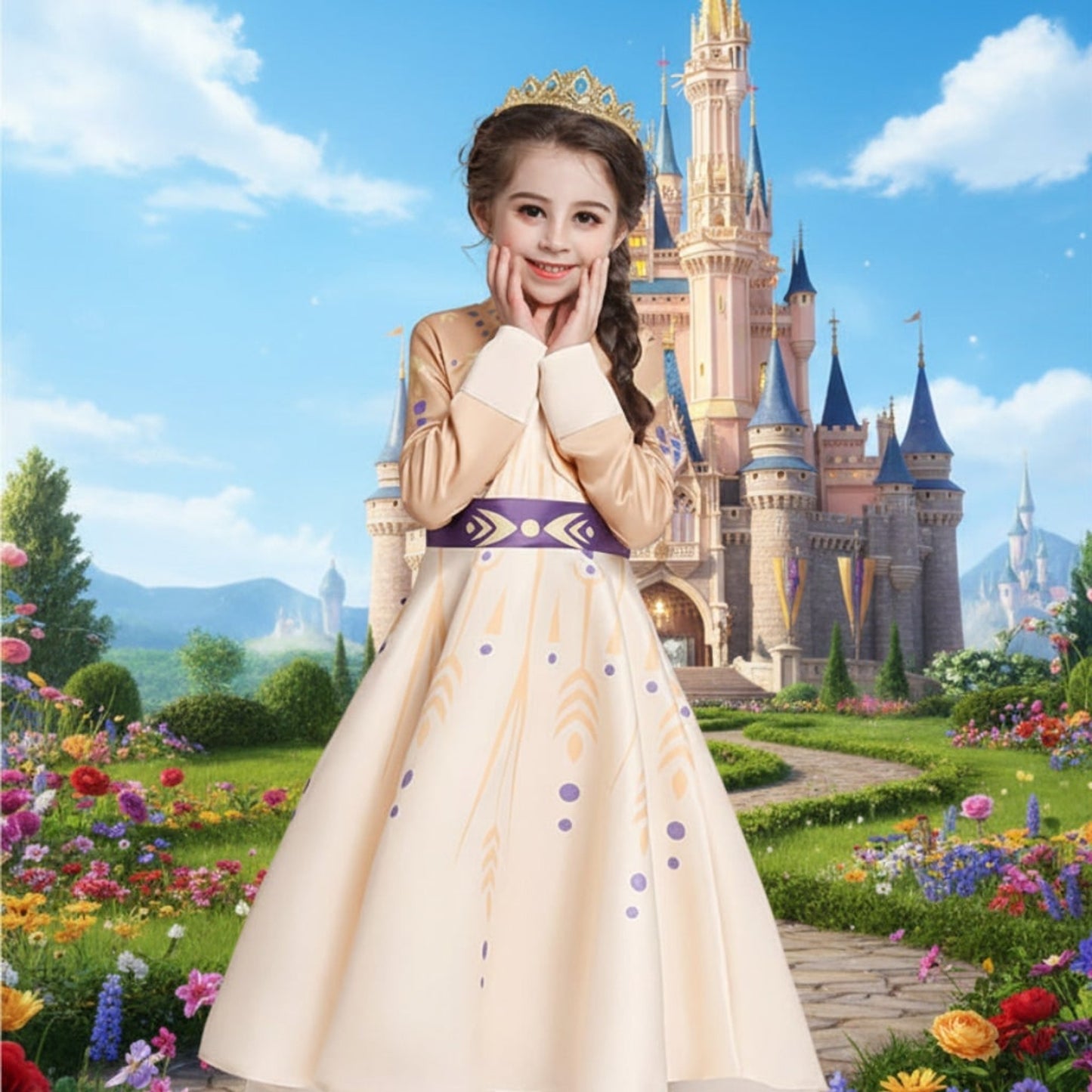 Kids' Princess Costume For Halloween Up With Tiara And Scepter Games All Included - Image 3