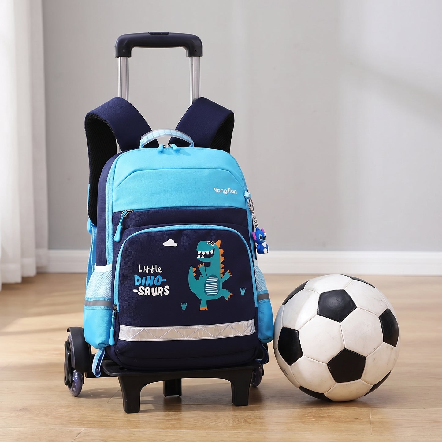 School Bag Childrens Rolling Backpack Wheeled Detachable - scale