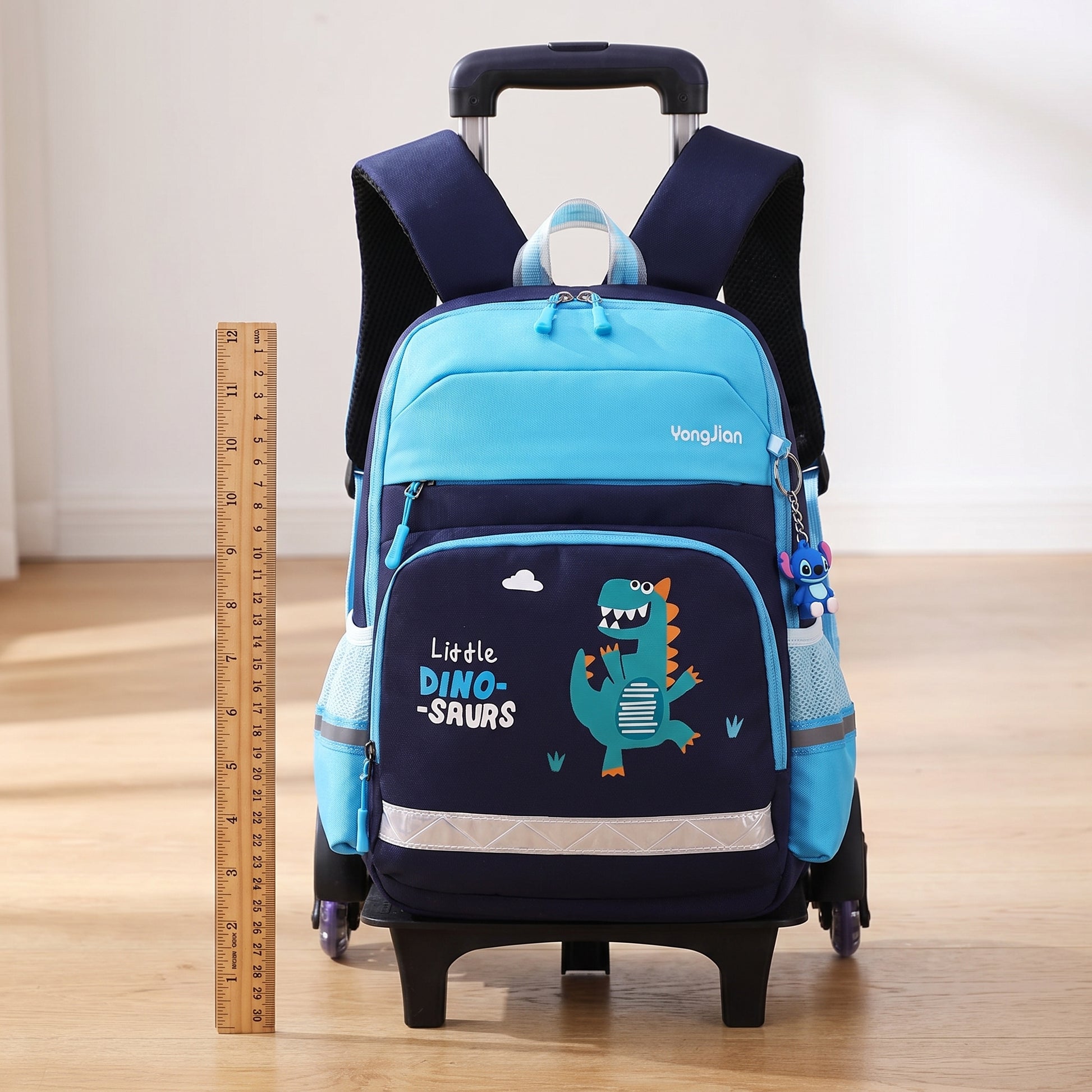 School Bag Childrens Rolling Backpack Wheeled Detachable - scale