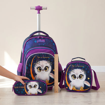 School Bag Childrens Rolling Backpack Cartoon Set - scale