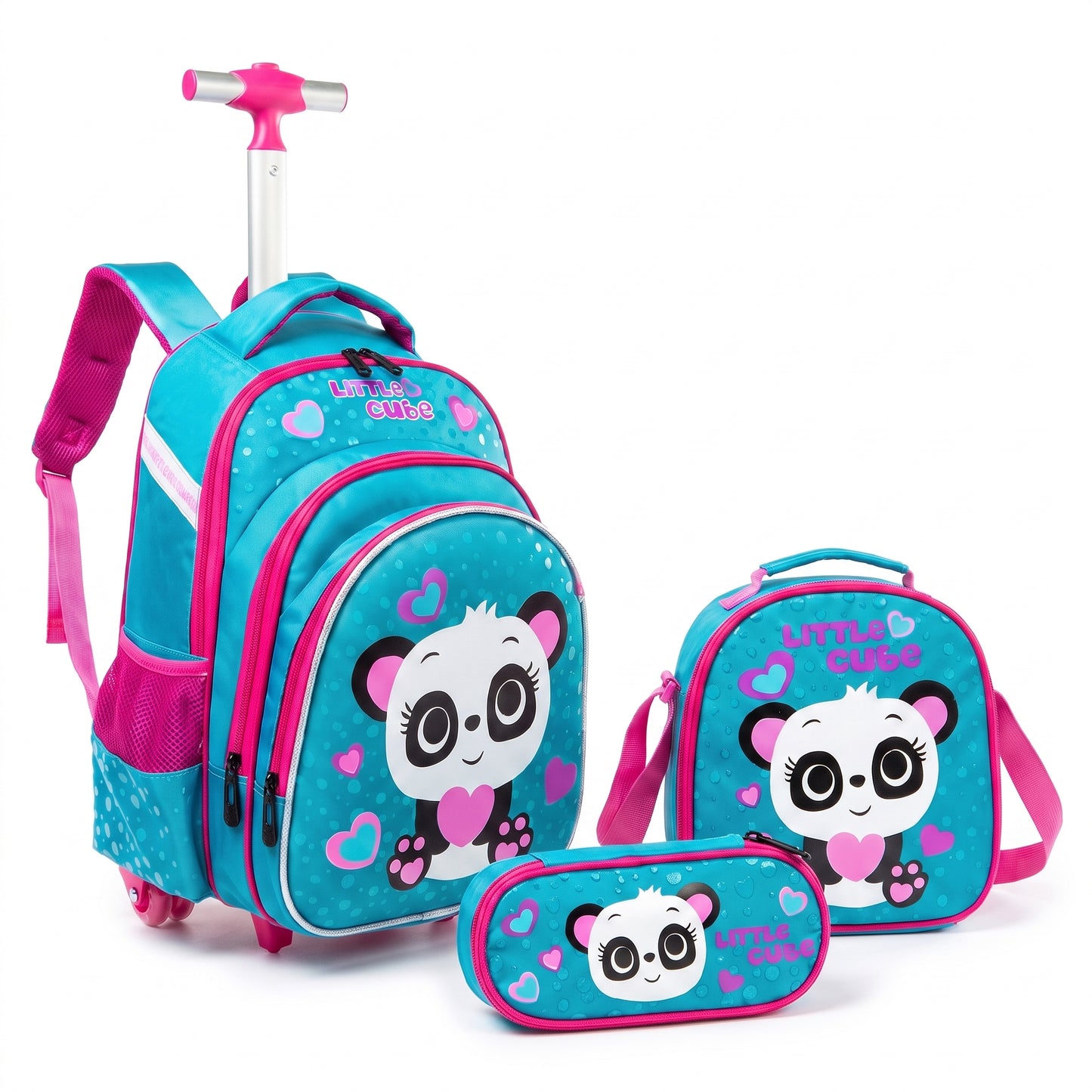 School Bag Childrens Rolling Backpack Cartoon Set - Image 6