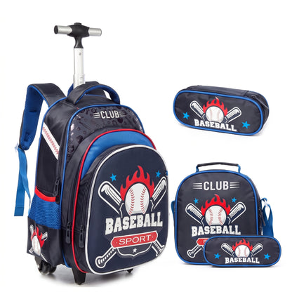 School Bag Childrens Rolling Backpack Cartoon Set - Image 3