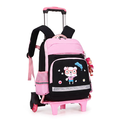 School Bag Childrens Rolling Backpack Wheeled Detachable - studio