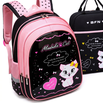 Kids Backpack Childrens School Bag kpop girls Cat Set - detail