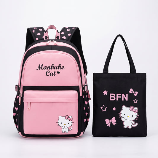 Kids Backpack Childrens School Bag kpop girls Cat Set - studio