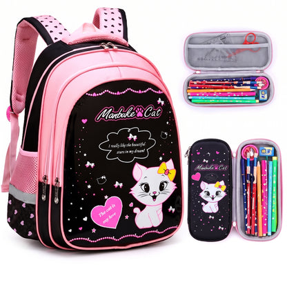 Kids Backpack Childrens School Bag kpop girls Cat Set - Image 16