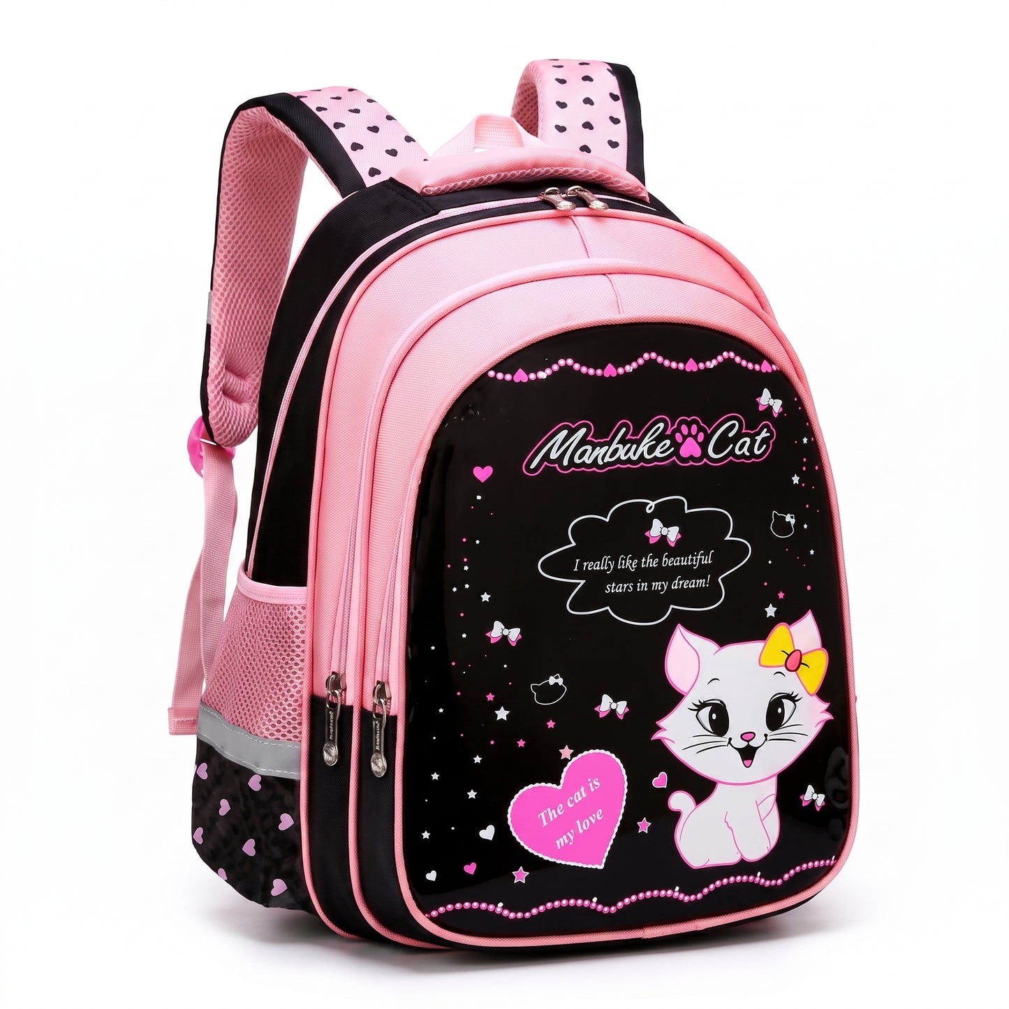 School Bag Cat Print Backpack Lunch Pencil Cases kpop girls - Image 10