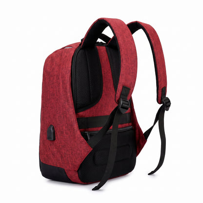 Backpack Laptop Bag Commuter Anti-Theft USB Charging Water Resistant - angle