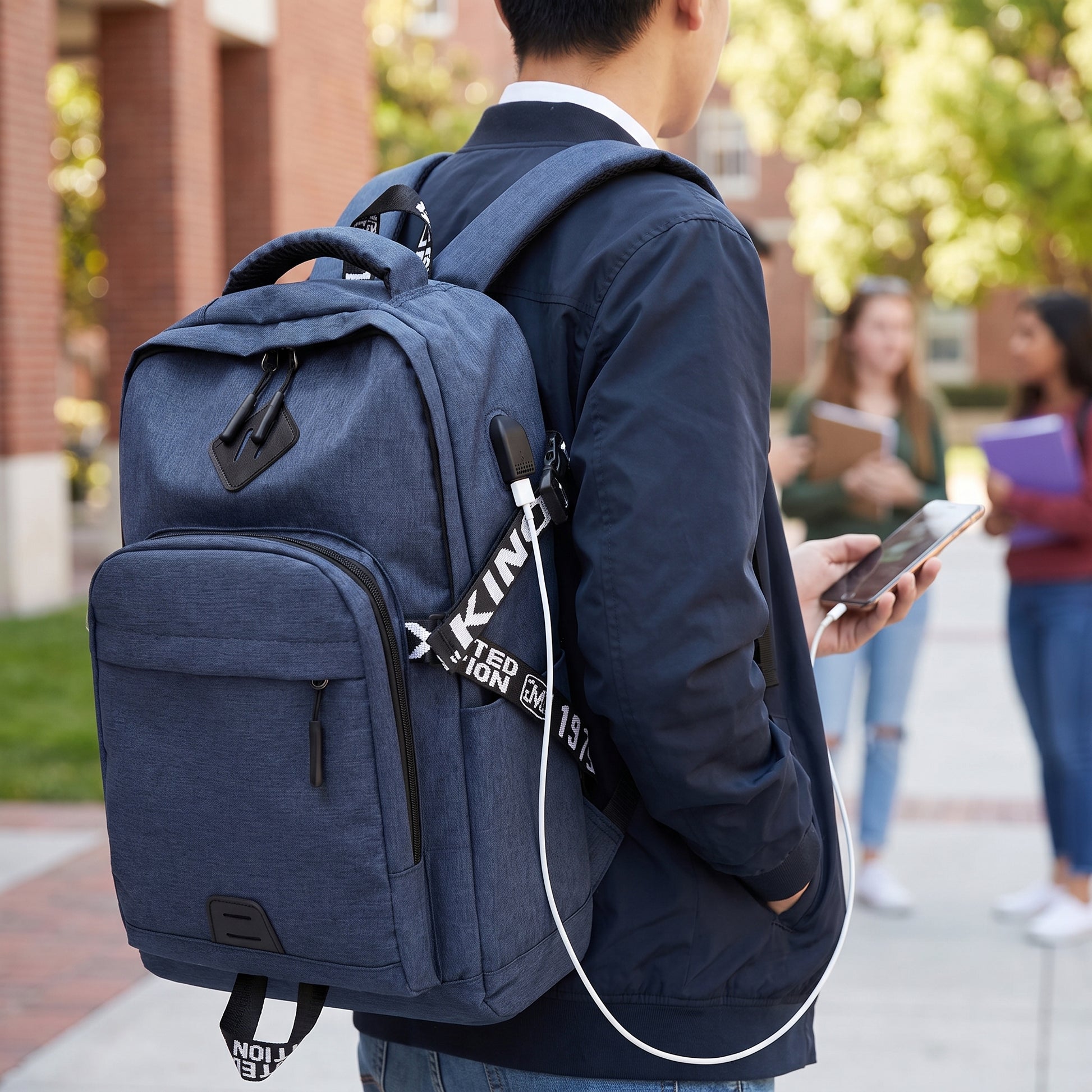 Backpack Laptop Bag USB Charging Work Commuter - in-use