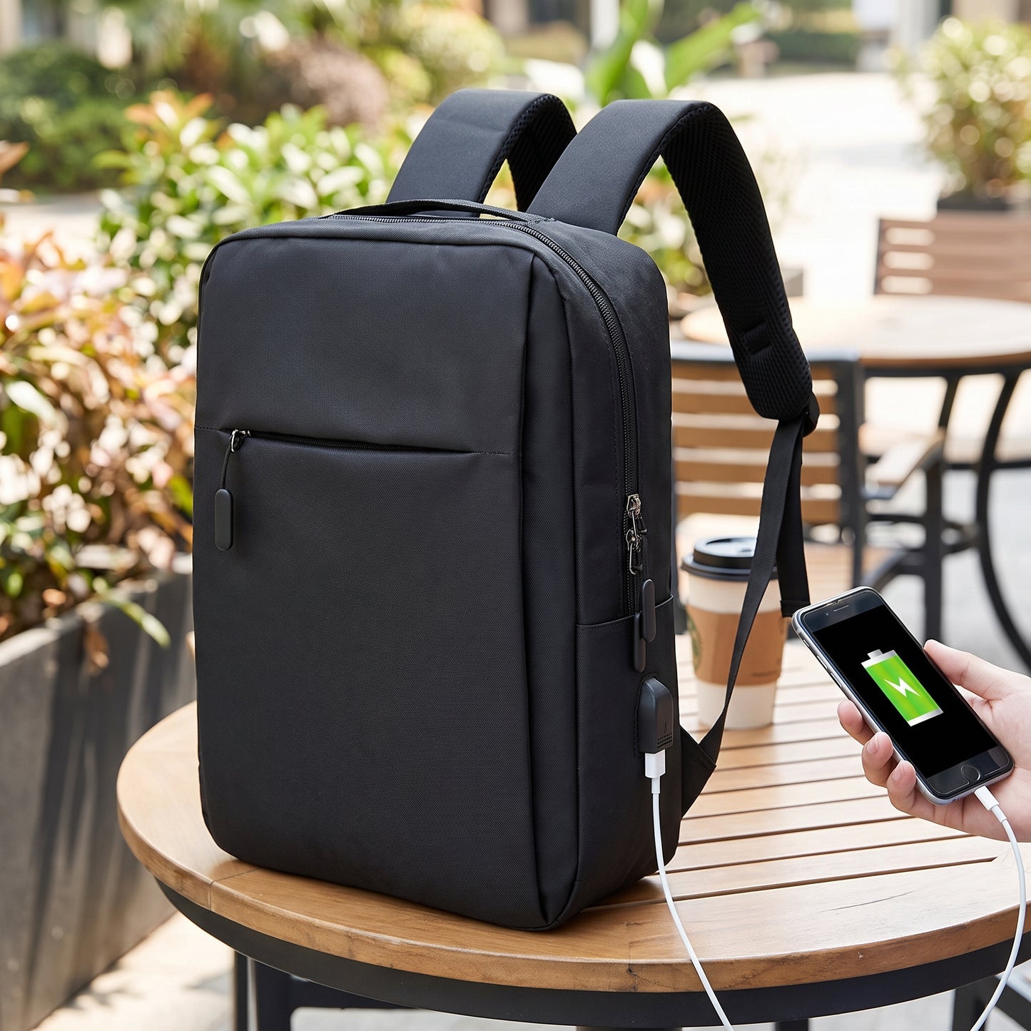Backpack Laptop Bag USB Charging Work Commuter - in-use