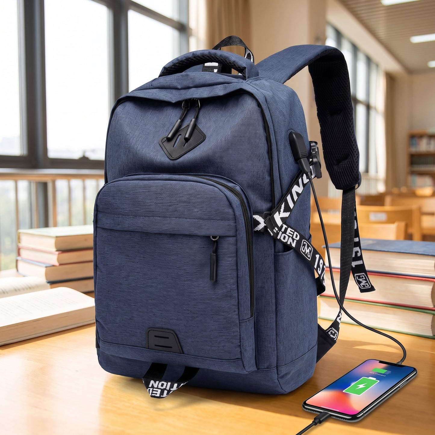 Backpack Laptop Bag USB Charging Work Commuter - in-use
