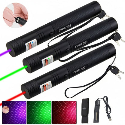 Laser Pointer Pen High Power With Adjustable Focus Ring Safety Key Lock And Rechargeable USB Charger - Image 5