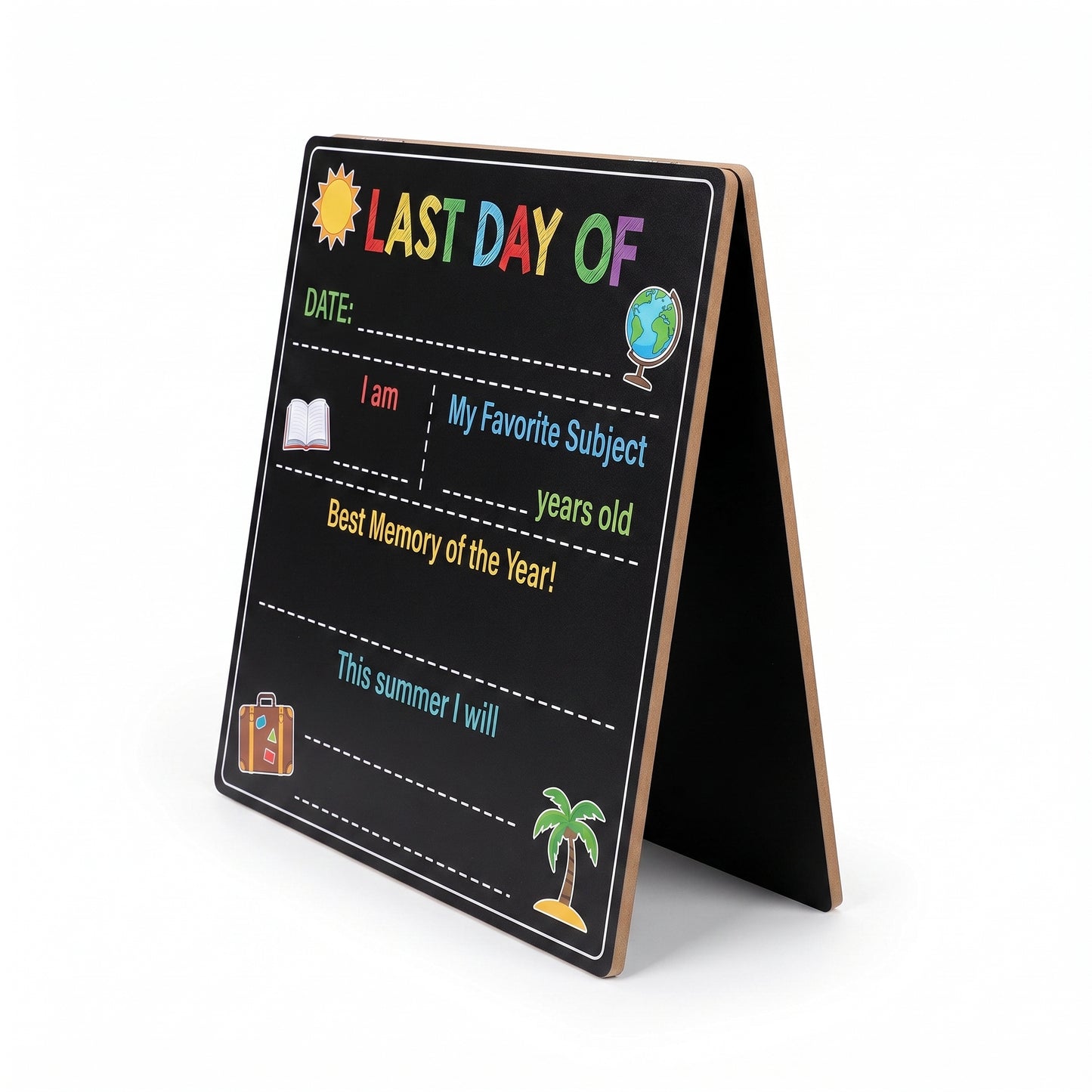 Last Day First Doublesided School Milestone Erasable Board - angle