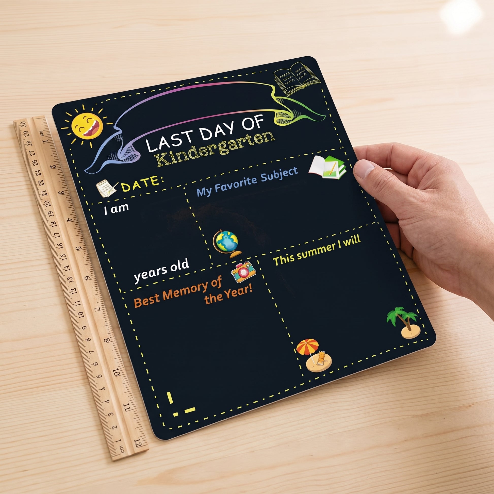 Last Day First Doublesided School Milestone Erasable Board - scale