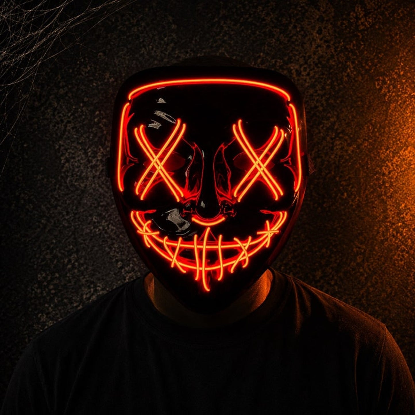 LED Lighting Mask Halloween Red Glow Horror Plastic - Image 2