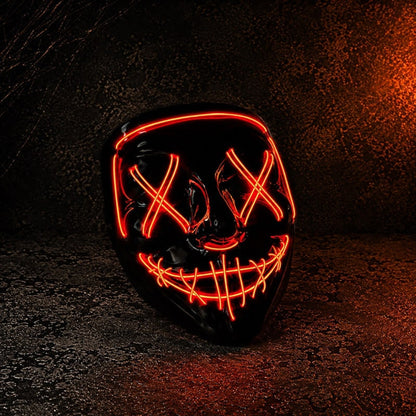 LED Lighting Mask Halloween Red Glow Horror Plastic - Image 3