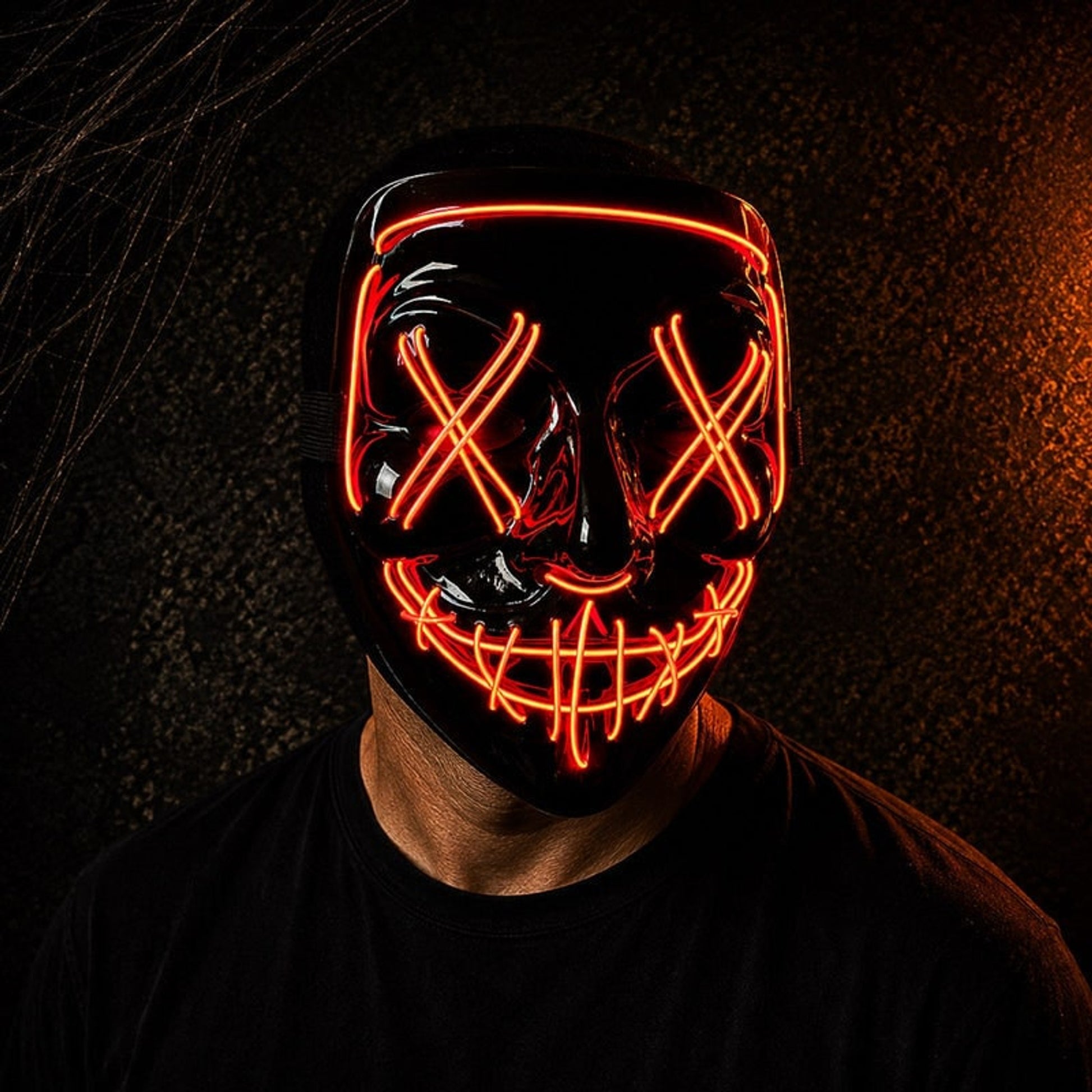 LED Lighting Mask Halloween Red Glow Horror Plastic - Image 4