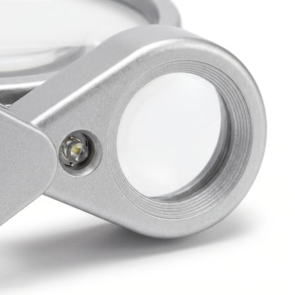Credit Card Portable LED Magnifier Reading Bright Silver - detail