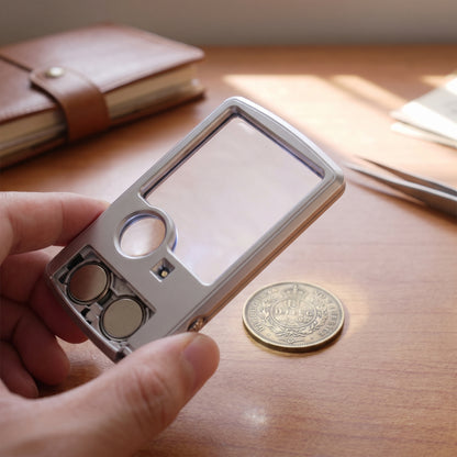Credit Card Portable LED Magnifier Reading Bright Silver - Image 16
