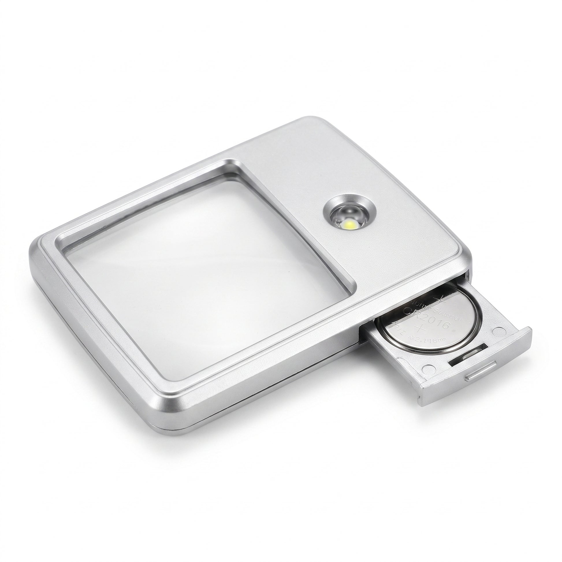 Credit Card Portable LED Magnifier Reading Bright Silver - studio