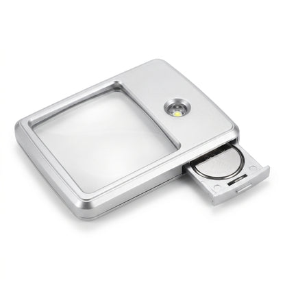 Credit Card Portable LED Magnifier Reading Bright Silver - studio