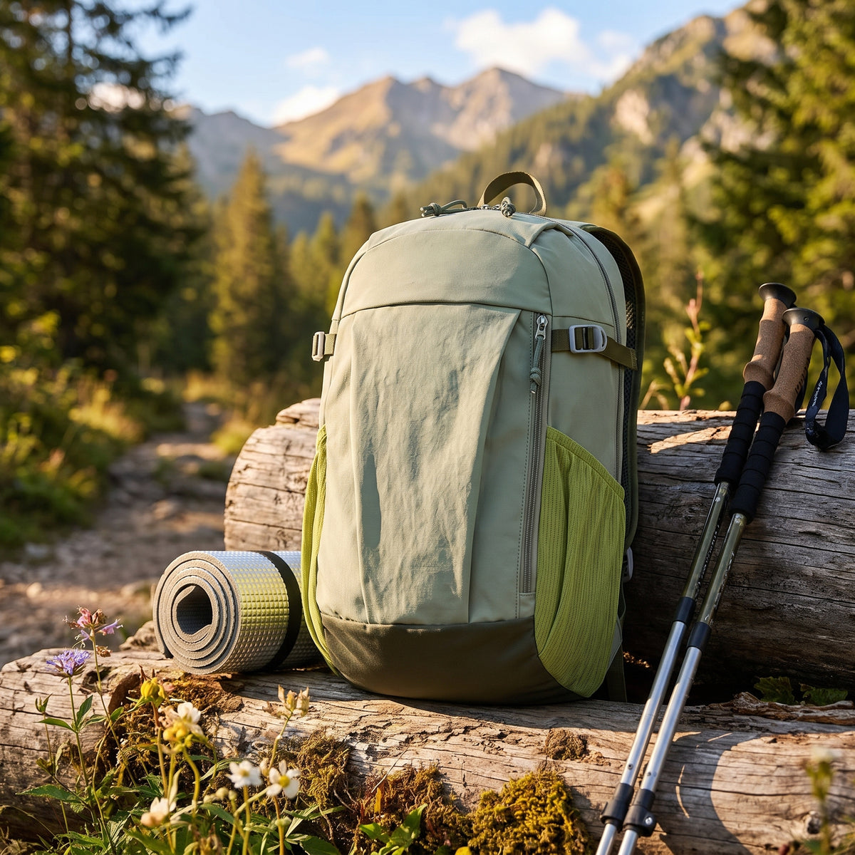 Outdoor Backpack with Supportive Small Travel and Zipper Closure - in-use