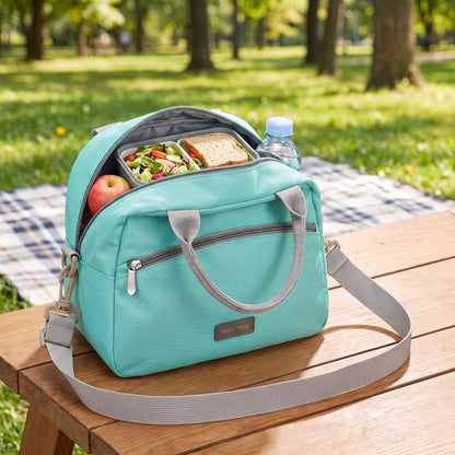 Lunch Bag School Insulated Portable Zippered Shoulder - Image 8