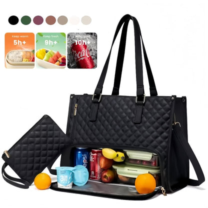 Lunch Bag Tote for Work Quilted Insulated Laptop - Image 10