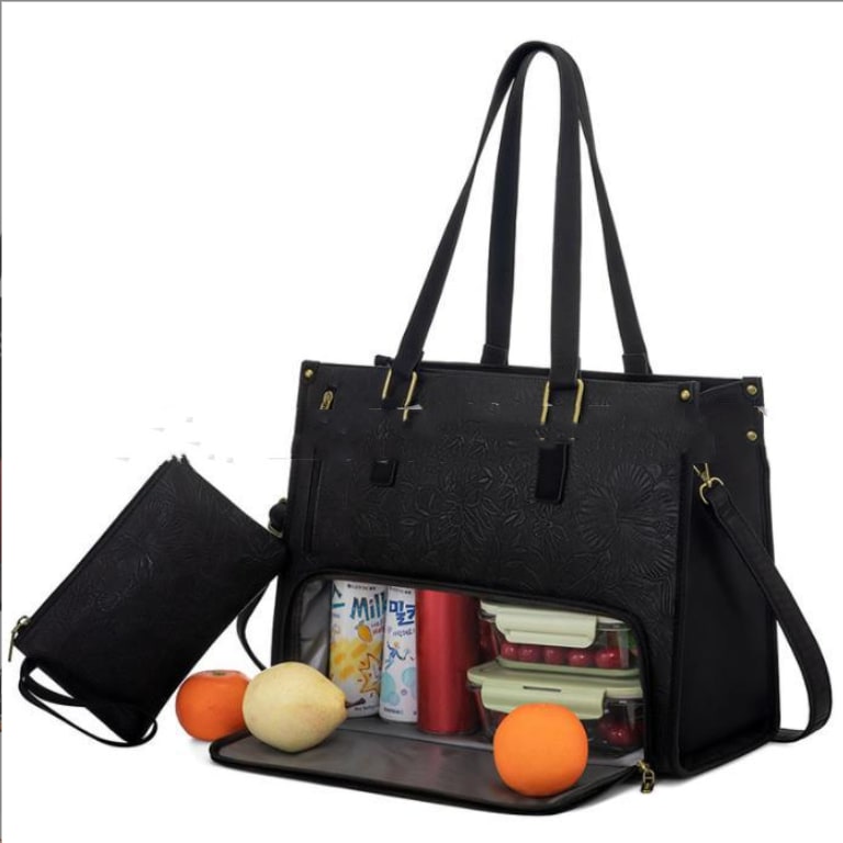 Lunch Bag Tote for Work Quilted Insulated Laptop - Image 11