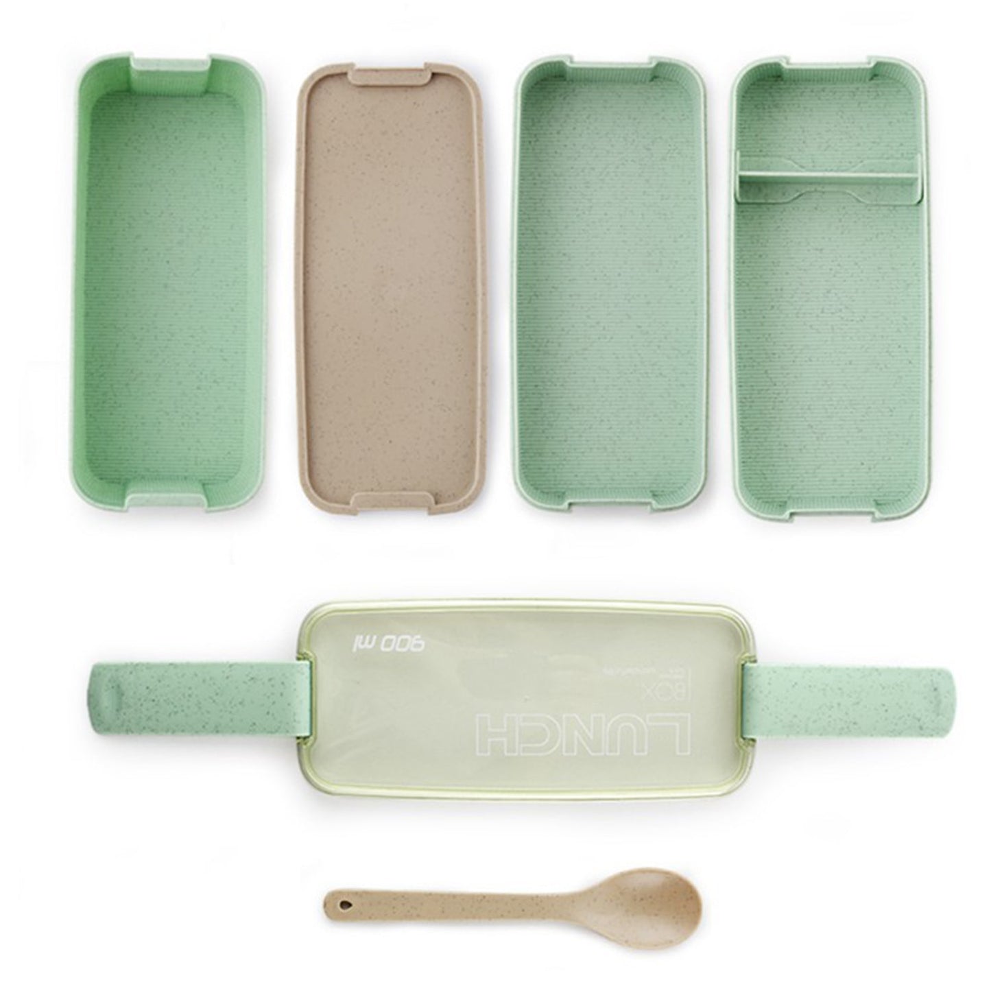Lunch Box Bento Food Container Meal Prep Compartment Stackable - Image 4