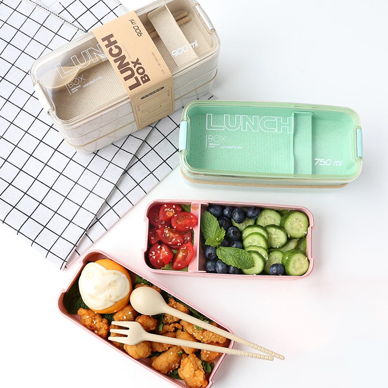 Lunch Box Bento Food Container Meal Prep Compartment Stackable - Image 8