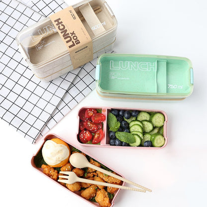 Lunch Box Bento Food Container Meal Prep Compartment Stackable - Image 8