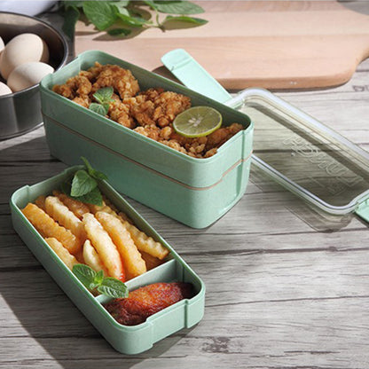 Lunch Box Bento Food Container Meal Prep Compartment Stackable - Image 9