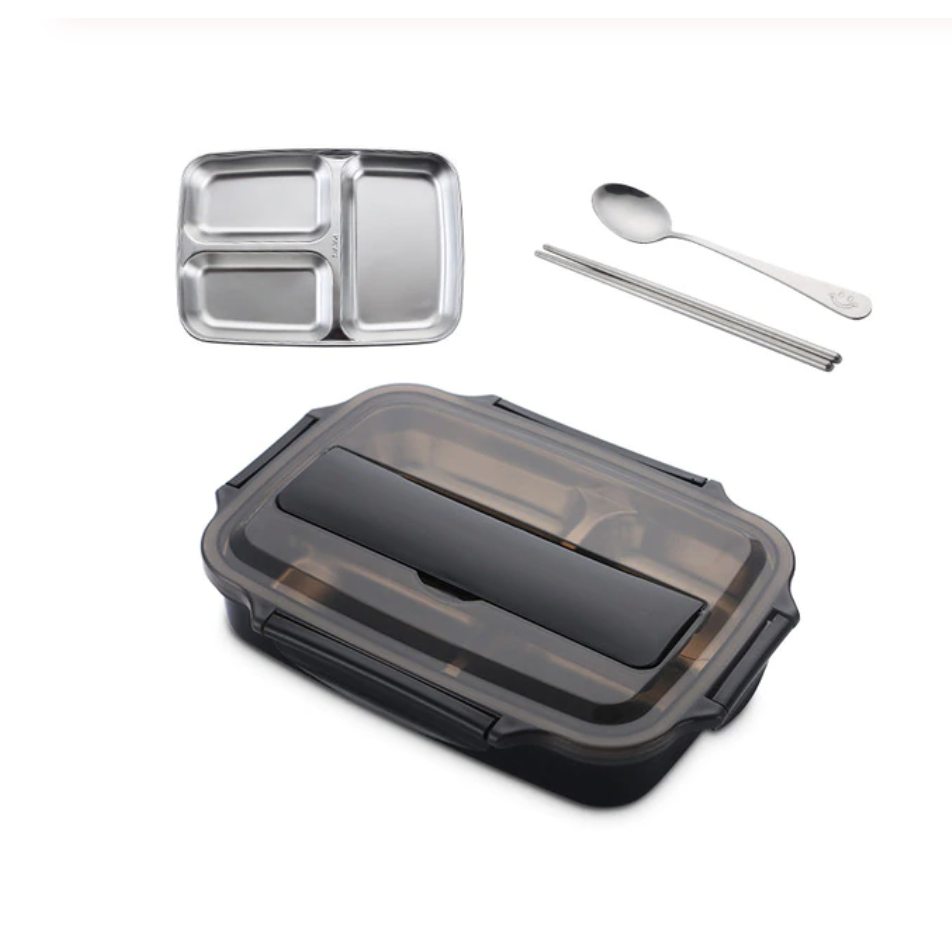 Lunch Box Bento Food Container Stainless Steel Compartment Storage - Image 3