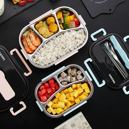 Lunch Box Bento Food Container Stainless Steel Compartment Storage - Image 5